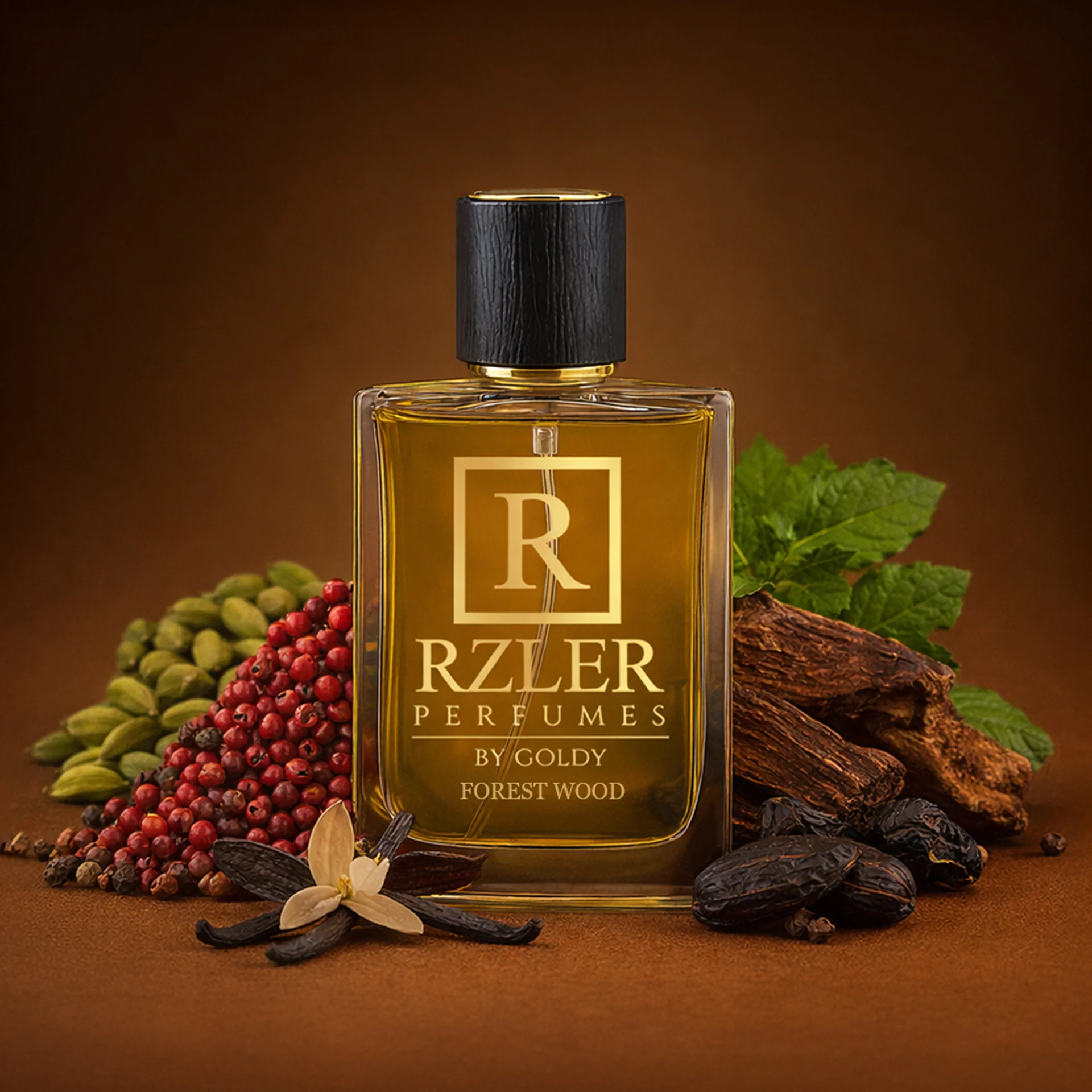 RZLER Forest Wood Perfume – 50 ml | Oud, Smoky Woods & Spices | Bold Woody Fragrance for Men