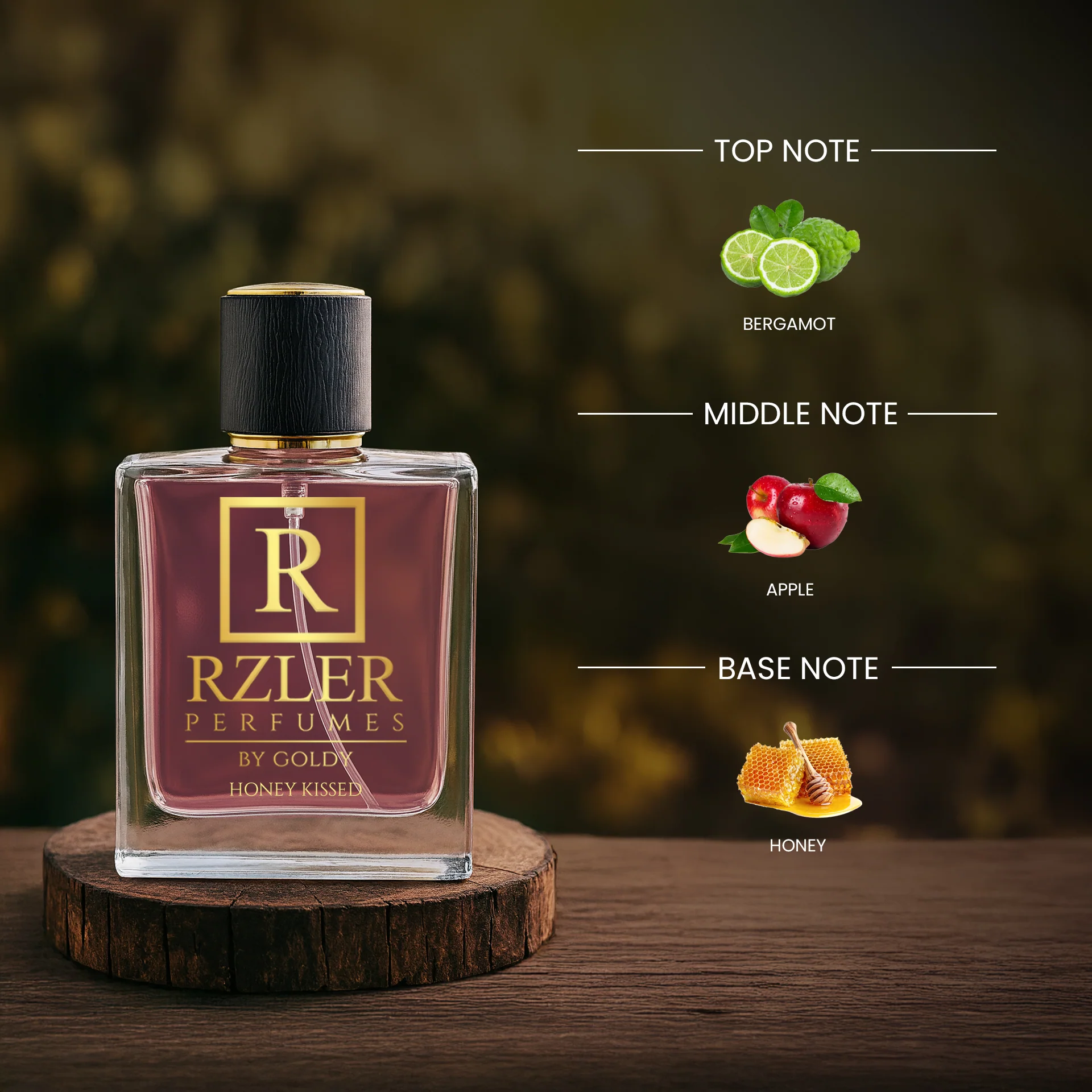RZLER Honey Kissed Perfume – 50 ml | Candied Apple & Golden Honey | Best Honey Fragrance Perfume - Image 2
