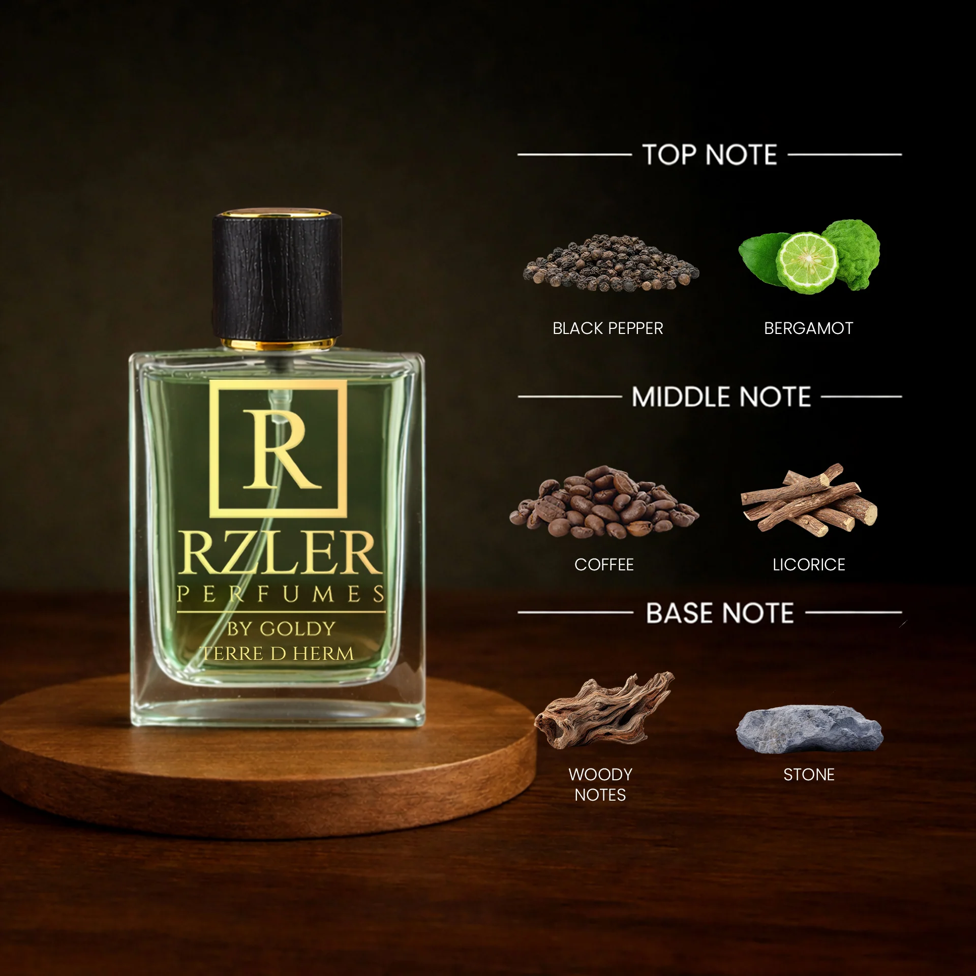 RZLER Terre D Herm Perfume for Men – 50 ml | Bergamot, Coffee & Woody Notes | Long Lasting Woody Spicy Fragrance - Image 2